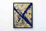 Behind the Clouds (gold/black, ultramarine blue splash), 2020 by Joseph Klibansky