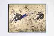 Can We Kiss Forever (gold/black, ultramarine splash), 2020 by Joseph Klibansky