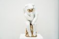 The Thinker (painted bronze, white), 2018 by Joseph Klibansky