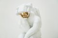 The Thinker (painted bronze, white), 2018 by Joseph Klibansky