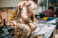 The Thinker (painted bronze, white), 2018 by Joseph Klibansky