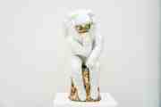 The Thinker (painted bronze, white), 2018 by Joseph Klibansky