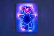 Neon Bare Hug (ocean blue, radiant pink), 2020 by Joseph Klibansky
