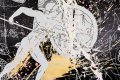 Forever Mine (black/white, gold, pink and white splash), 2020 by Joseph Klibansky