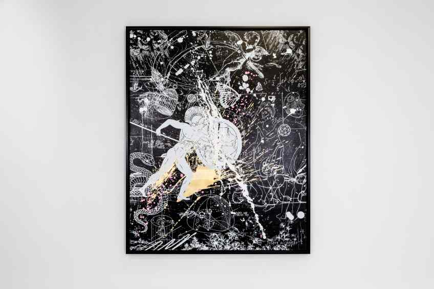 Forever Mine (black/white, gold, pink and white splash), 2020 by Joseph Klibansky