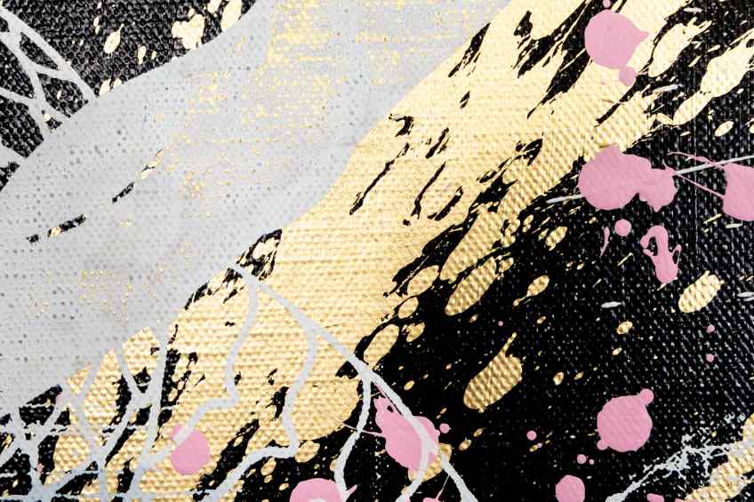Forever Mine (black/white, gold, pink and white splash), 2020 by Joseph Klibansky