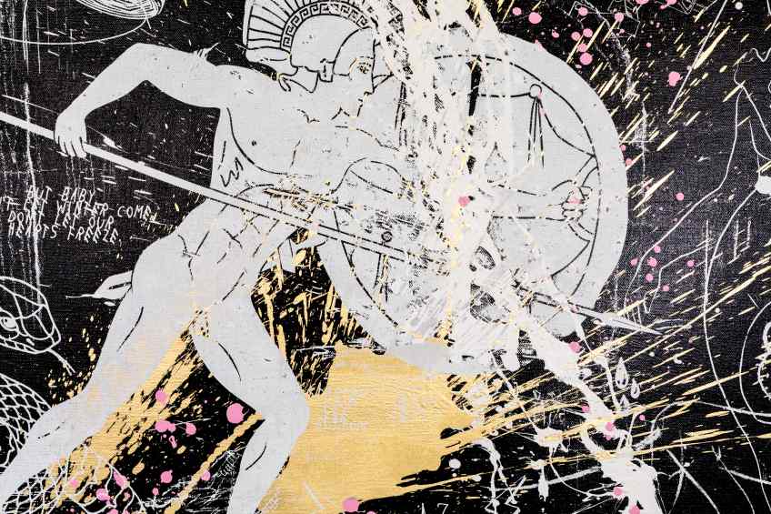 Forever Mine (black/white, gold, pink and white splash), 2020 by Joseph Klibansky