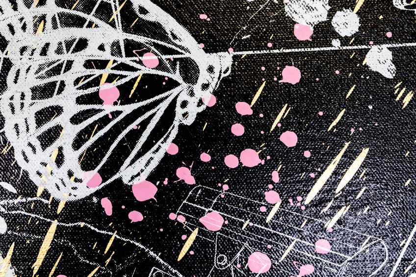 Forever Mine (black/white, gold, pink and white splash), 2020 by Joseph Klibansky