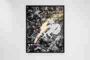 Into my Heart (black/white, gold, pink and white splash), 2020 by Joseph Klibansky