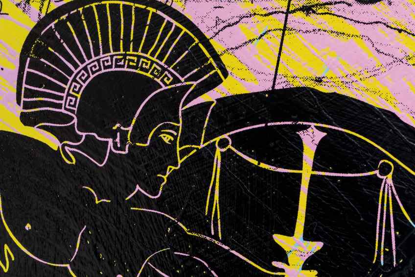 Can We Kiss Forever (yellow/black, pastel pink and blue splash), 2020 by Joseph Klibansky