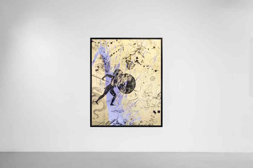 Forever Mine (gold/black, lilac splash), 2020 by Joseph Klibansky