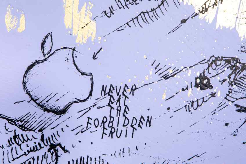 Into my Heart (gold/black, lilac splash), 2020 by Joseph Klibansky