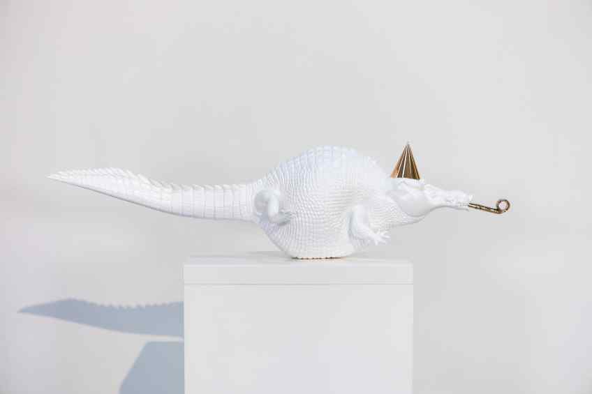 Happily Ever After (painted bronze, white), 2020 by Joseph Klibansky