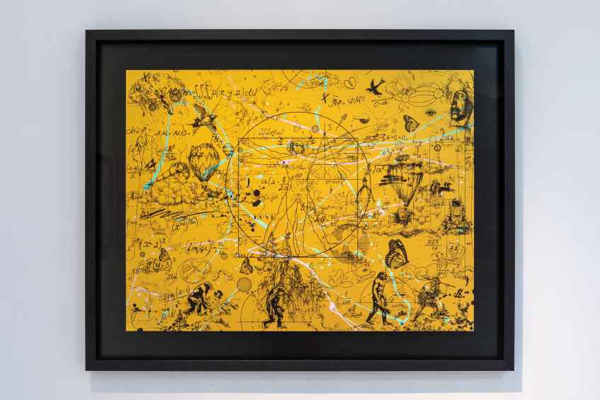Beyond the Clouds (edition, gold/black, lilac and turquoise splash), 2020 by Joseph Klibansky