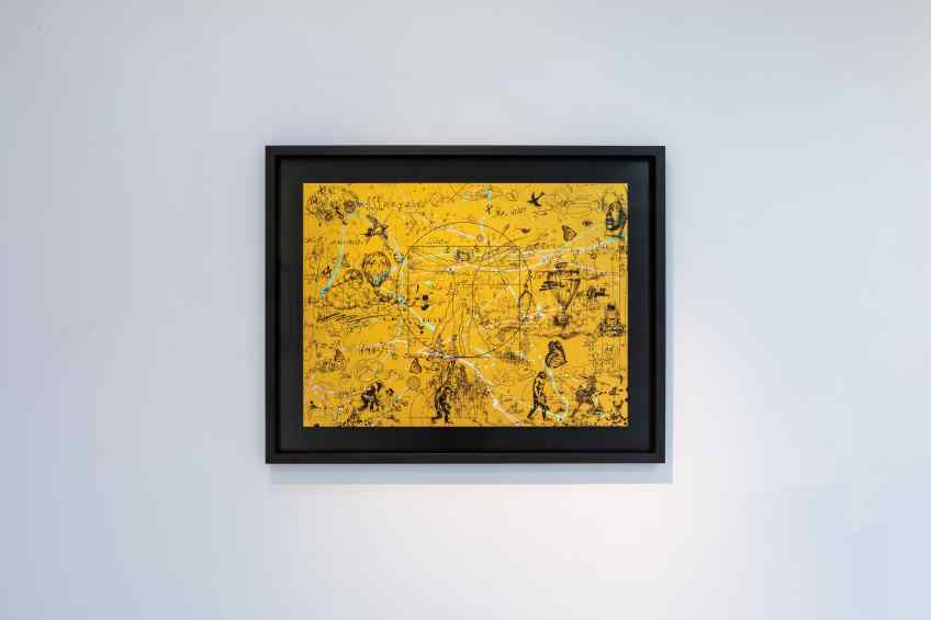 Beyond the Clouds (edition, gold/black, lilac and turquoise splash), 2020 by Joseph Klibansky