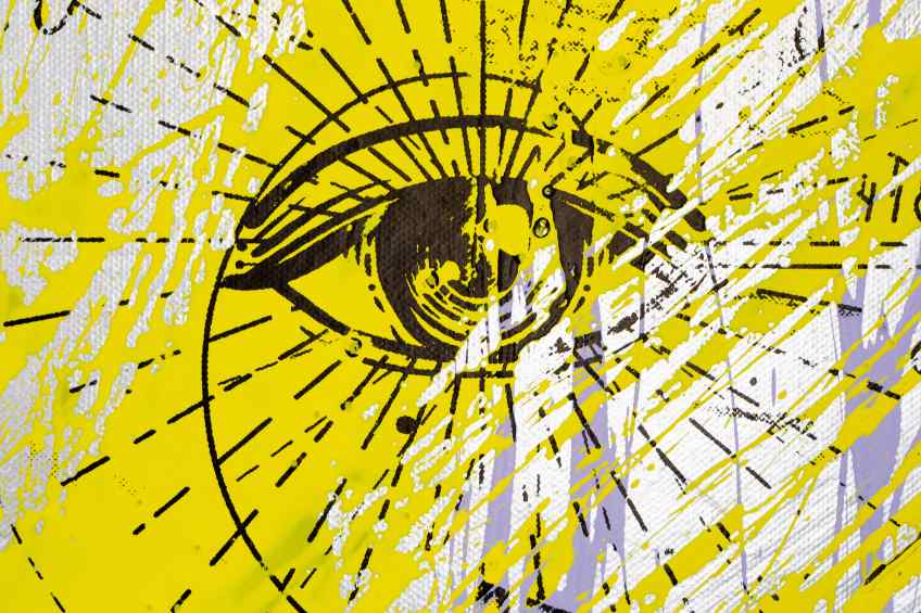 Into my Heart (silver/black, lilac and yellow splash), 2020 by Joseph Klibansky