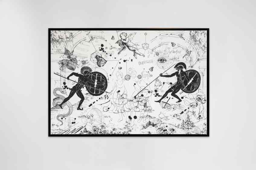 Can We Kiss Forever (white/black, diamond dust), 2020 by Joseph Klibansky