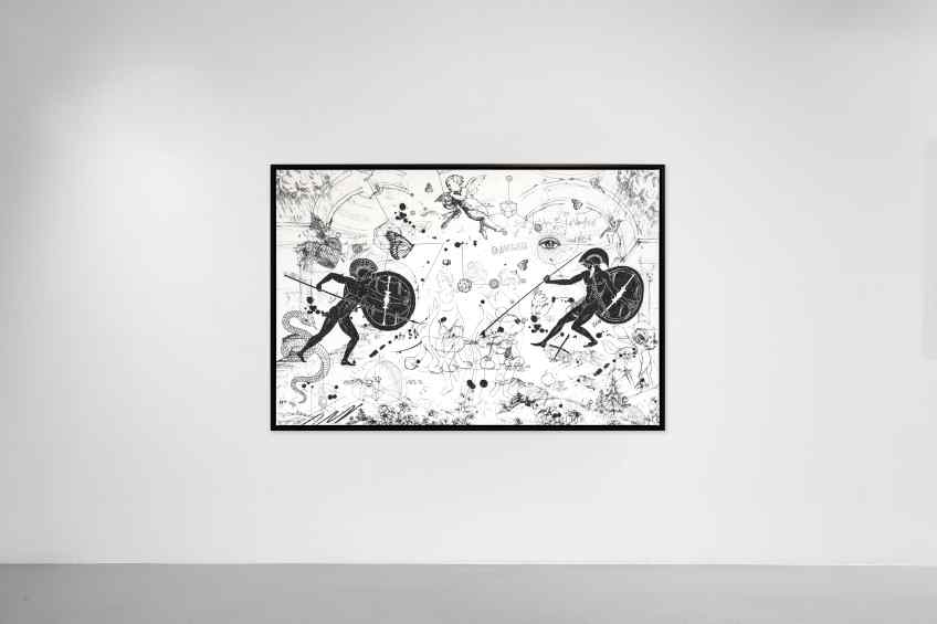 Can We Kiss Forever (white/black, diamond dust), 2020 by Joseph Klibansky