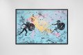 Can We Kiss Forever (light blue/black, gold and pastel pink splash), 2020 by Joseph Klibansky