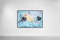 Can We Kiss Forever (light blue/black, gold and pastel pink splash), 2020 by Joseph Klibansky