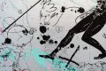 Can We Kiss Forever (silver/black, pastel pink and turquoise splash), 2020 by Joseph Klibansky