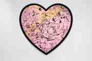 All of Me (pastel pink/black, gold splash), 2021 by Joseph Klibansky