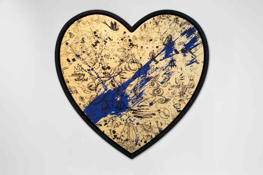 All of Me (gold/black, ultramarine splash), 2021 by Joseph Klibansky