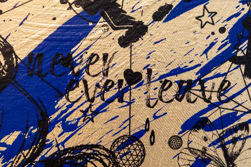 All of Me (gold/black, ultramarine splash), 2021 by Joseph Klibansky