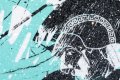 Into my Heart (white/black, turquoise splash, diamond dust), 2021 by Joseph Klibansky