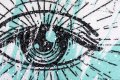Into my Heart (white/black, turquoise splash, diamond dust), 2021 by Joseph Klibansky