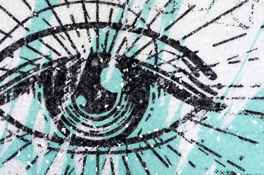 Into my Heart (white/black, turquoise splash, diamond dust), 2021 by Joseph Klibansky