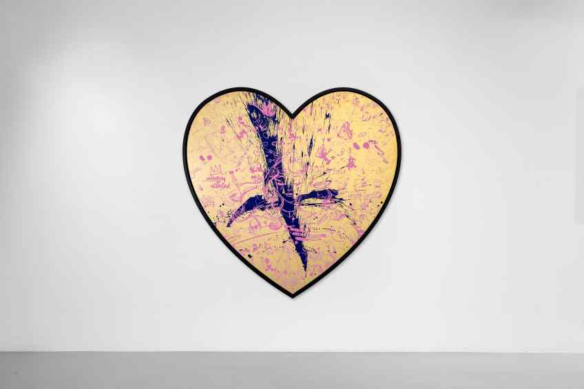 All of Me (gold/pink, ultramarine splash), 2021 by Joseph Klibansky