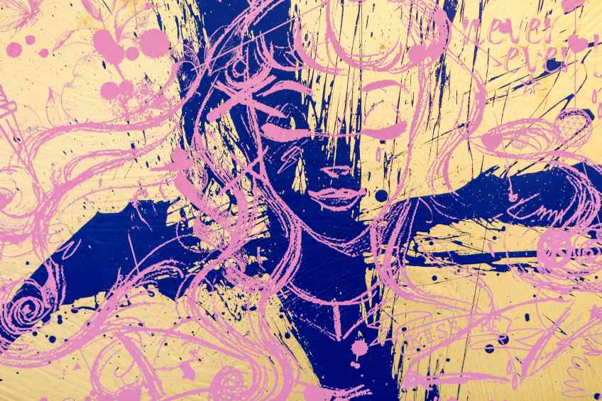 All of Me (gold/pink, ultramarine splash), 2021 by Joseph Klibansky