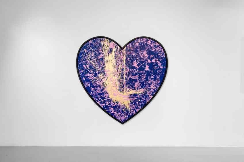 All of Me (ultramarine/pink, gold splash), 2021 by Joseph Klibansky