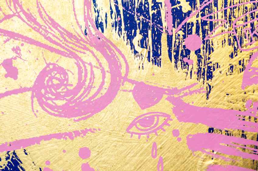 All of Me (ultramarine/pink, gold splash), 2021 by Joseph Klibansky