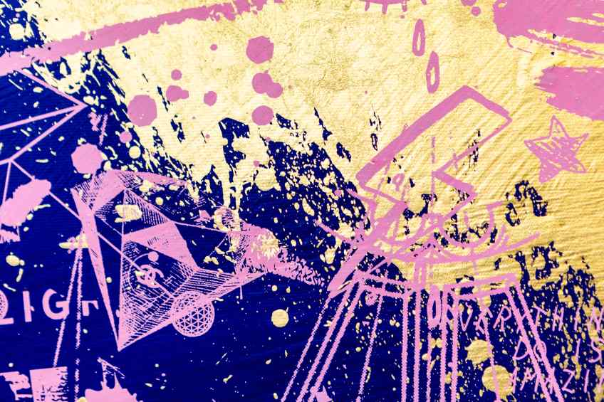 All of Me (ultramarine/pink, gold splash), 2021 by Joseph Klibansky