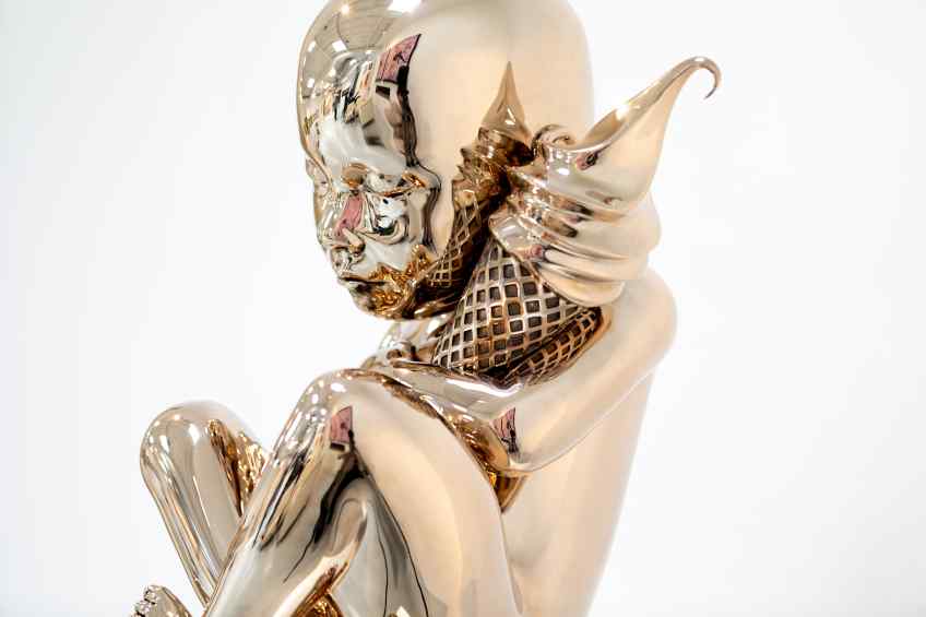 To The Moon and Back (polished bronze), 2021 by Joseph Klibansky