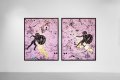 Into my Heart (pink/black, blue and gold splash), 2021 by Joseph Klibansky