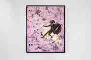 Into my Heart (pink/black, blue and gold splash), 2021 by Joseph Klibansky