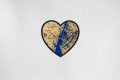 Ocean Eyes (gold/black, ultramarine blue splash), 2022 by Joseph Klibansky