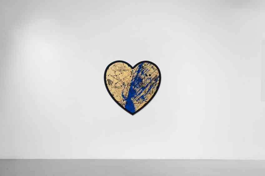 Ocean Eyes (gold/black, ultramarine blue splash), 2022 by Joseph Klibansky