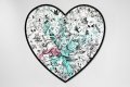 All of Me (white/black, turquoise and pastel pink splash, diamond dust), 2021 by Joseph Klibansky