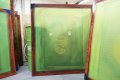 Screen printing screens - Big Bang (edition, black/silver leaf, pink), 2022 by Joseph Klibansky