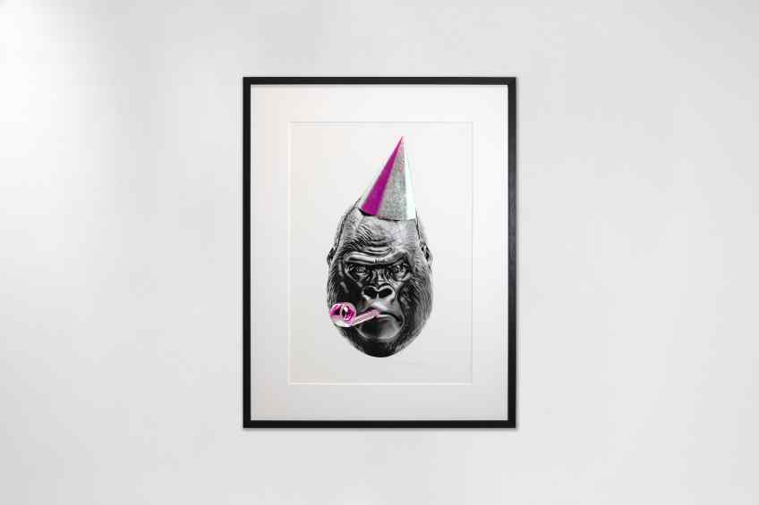 Big Bang (edition, black/silver leaf, pink), 2022 by Joseph Klibansky