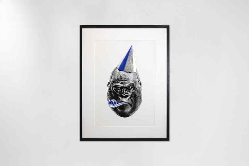 Big Bang (edition, black/silver leaf, blue), 2022 by Joseph Klibansky