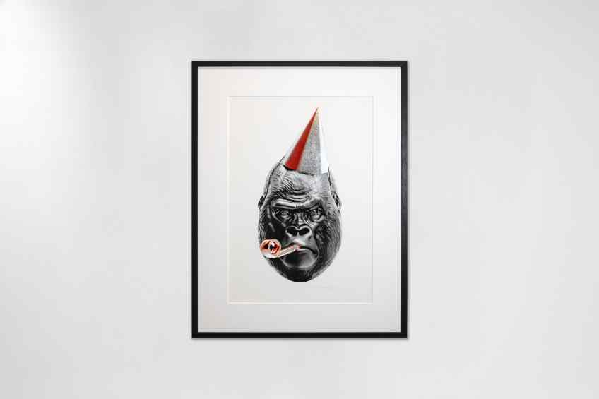 Big Bang (edition, black/silver leaf, red), 2022 by Joseph Klibansky