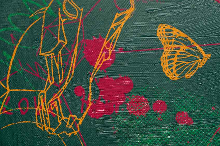 Brighter Then The Sun (green/orange), 2022 by Joseph Klibansky