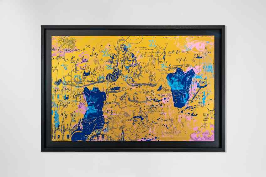 Clouds on Fire (edition, gold, blue, pink), 2022 by Joseph Klibansky