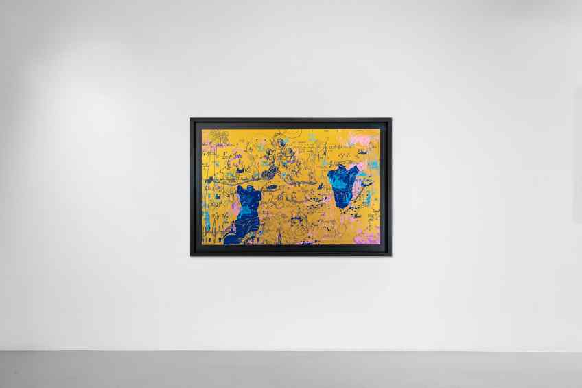 Clouds on Fire (edition, gold, blue, pink), 2022 by Joseph Klibansky