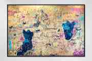 Clouds on Fire (gold, blue, pink), 2022 by Joseph Klibansky